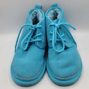 UGG Neumel Blue Suede Shearling Boots size 7